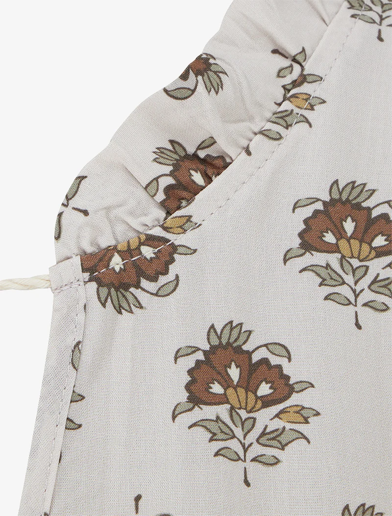 Robe longue sans manches à patchwork floral - Taupe