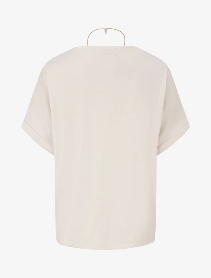 Top uni à manches courtes - Beige