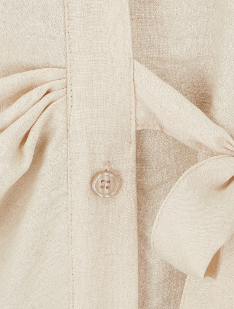 Chemisier sans manches effet drapé - Beige