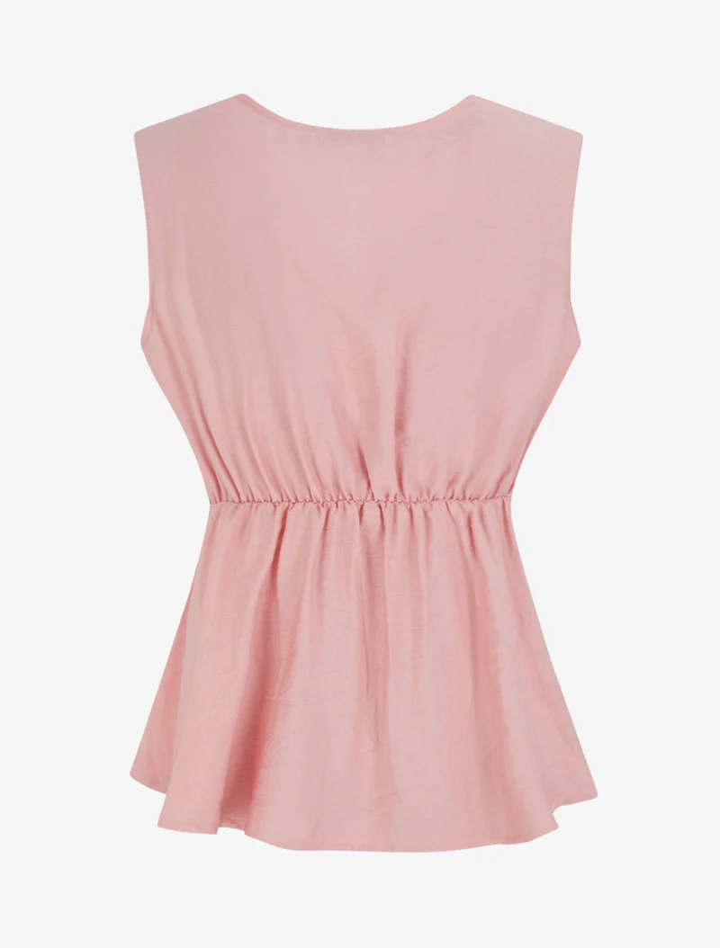 Top sans manches effet torsadé - Rose
