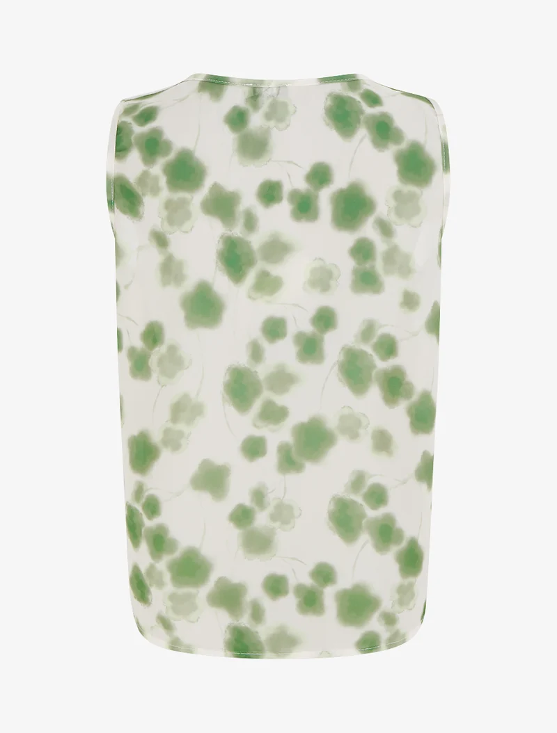 Top en voile imprimé tacheté - Vert