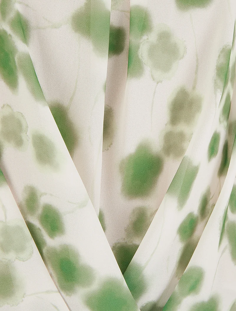 Top en voile imprimé tacheté - Vert