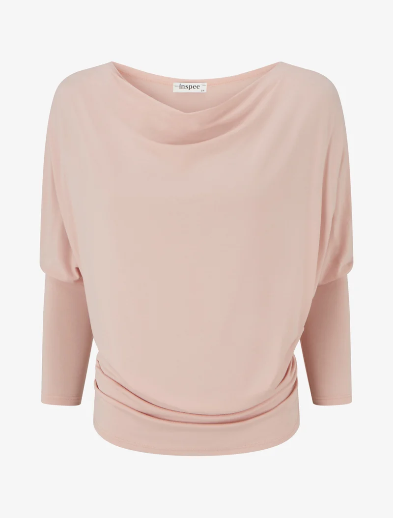 Top fluide à manches 3/4 chauve-souris - Rose