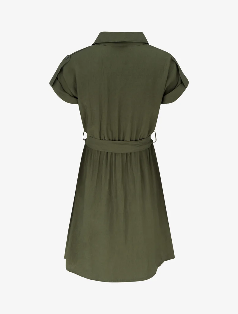 Robe chemise à manches courtes - Kaki