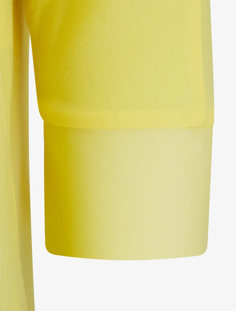 Top uni à empiècement en satin - Jaune citron