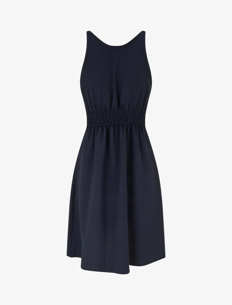 Robe évasée à bretelles bijoux - Marine
