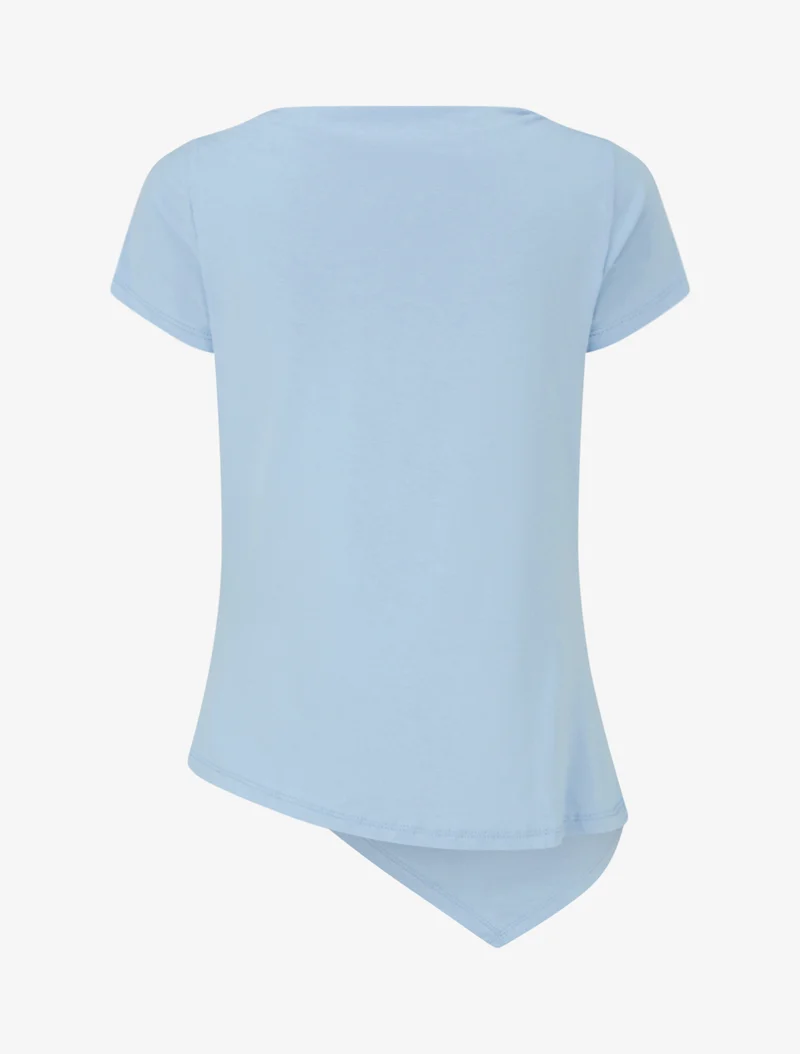 Top asymétrique à manches courtes - Bleu ciel