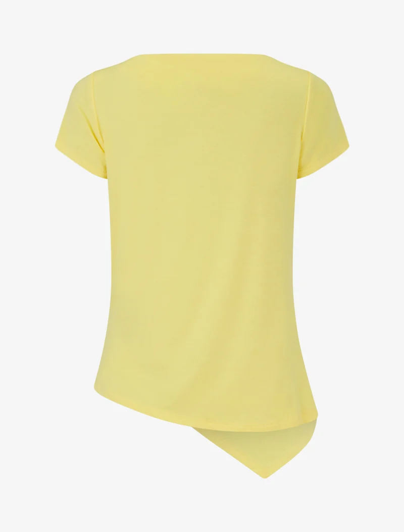 Top asymétrique à manches courtes - Jaune