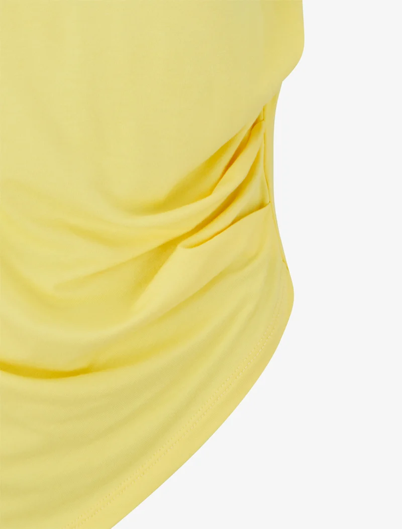 Top asymétrique à manches courtes - Jaune