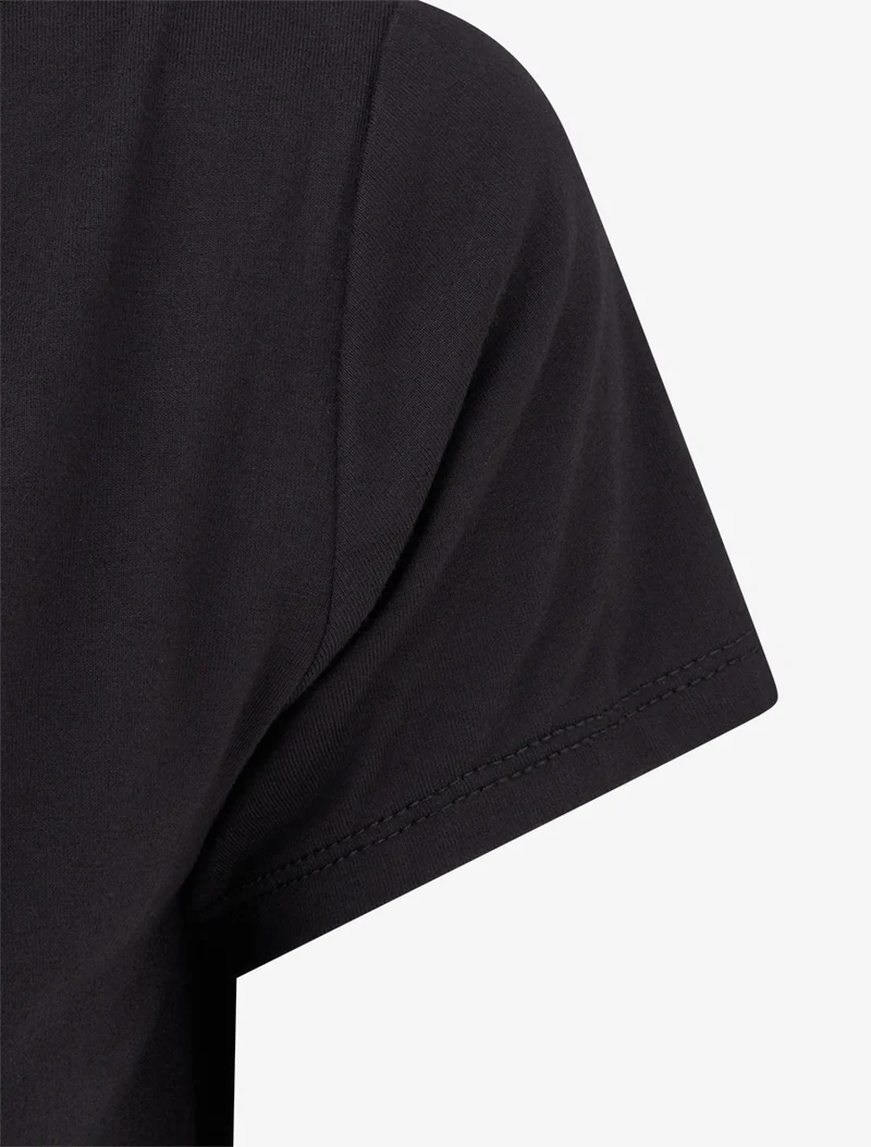 Top asymétrique à manches courtes - Noir