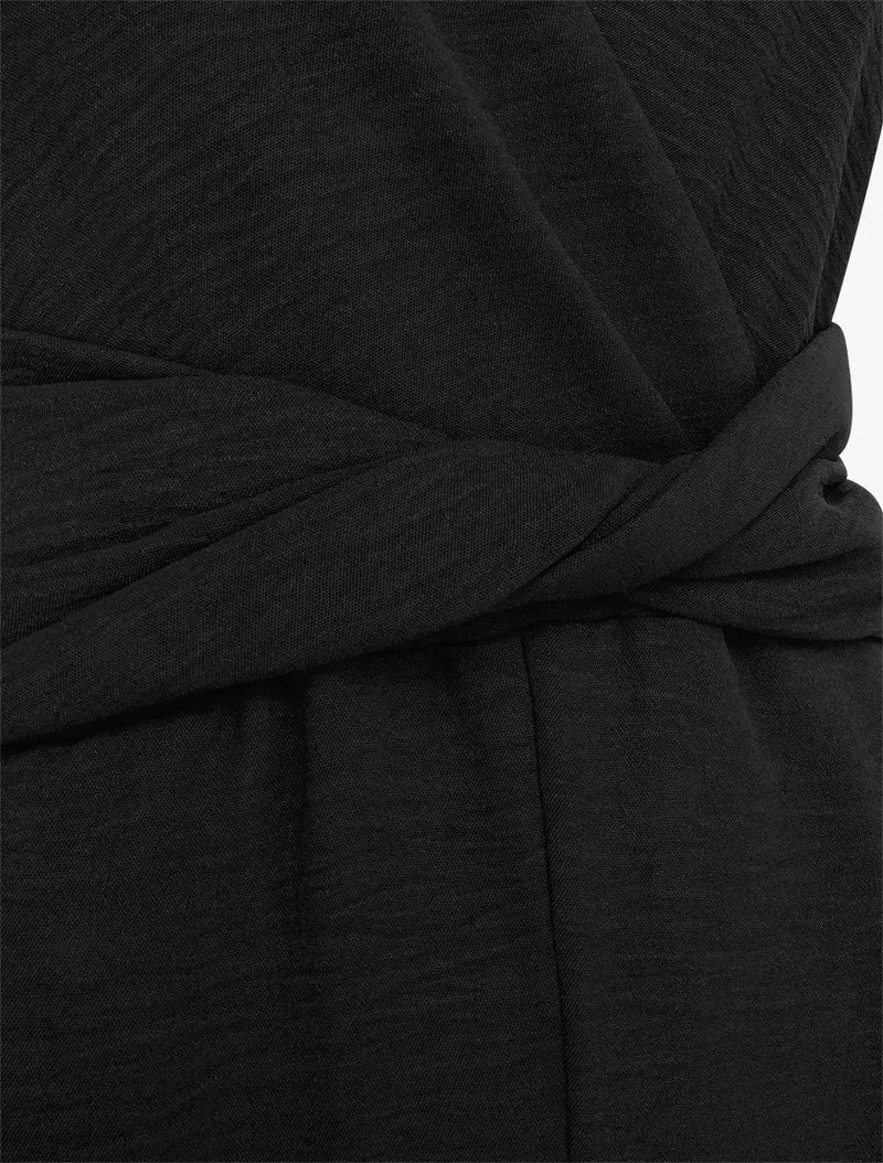 Combinaison sans manches à ceinture torsadée - Noir