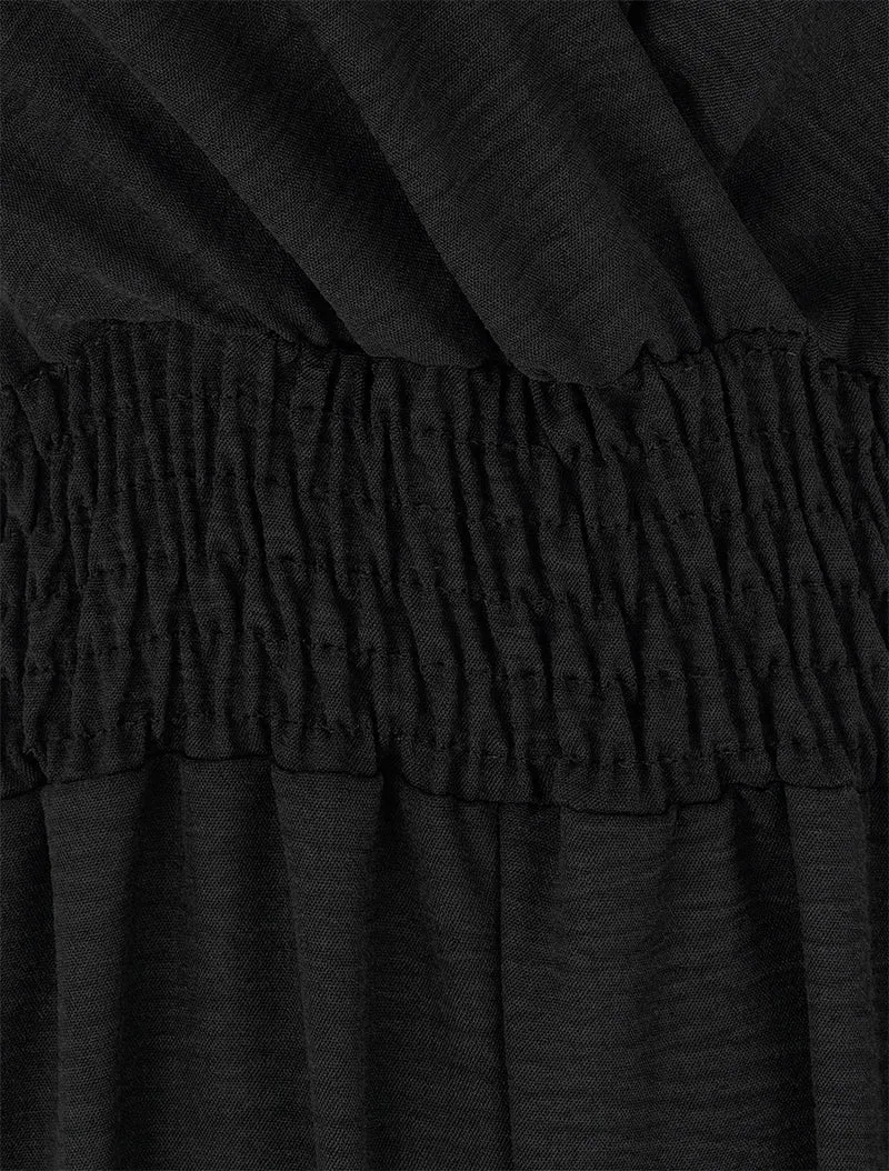 Combinaison ample à bretelles bijoux - Noir