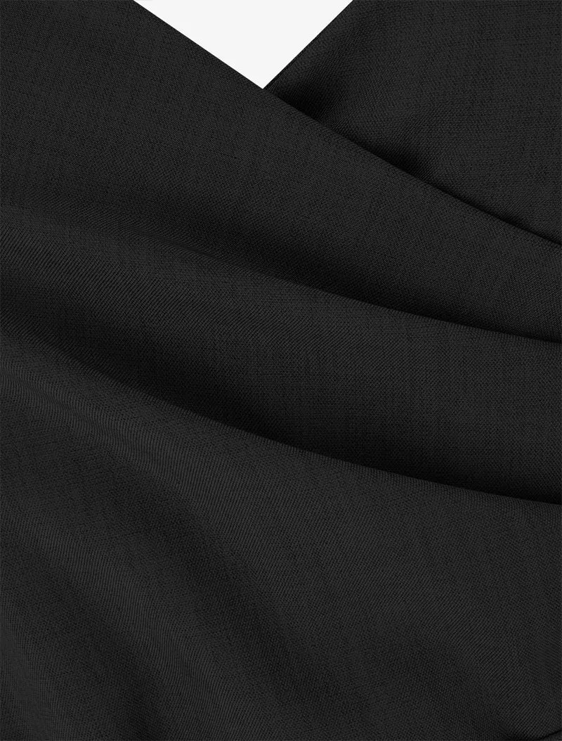 Combinaison droite à fines bretelles - Noir