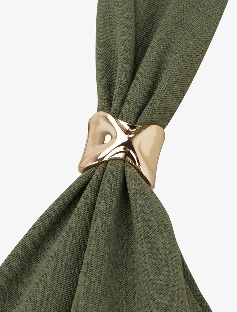 Combinaison ample à bretelles bijoux - Kaki
