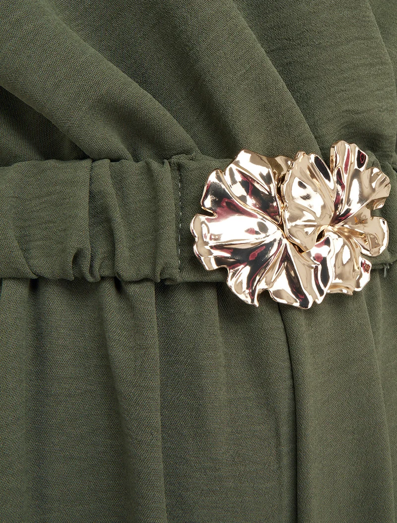 Combinaison sans manches à ceinture - Kaki