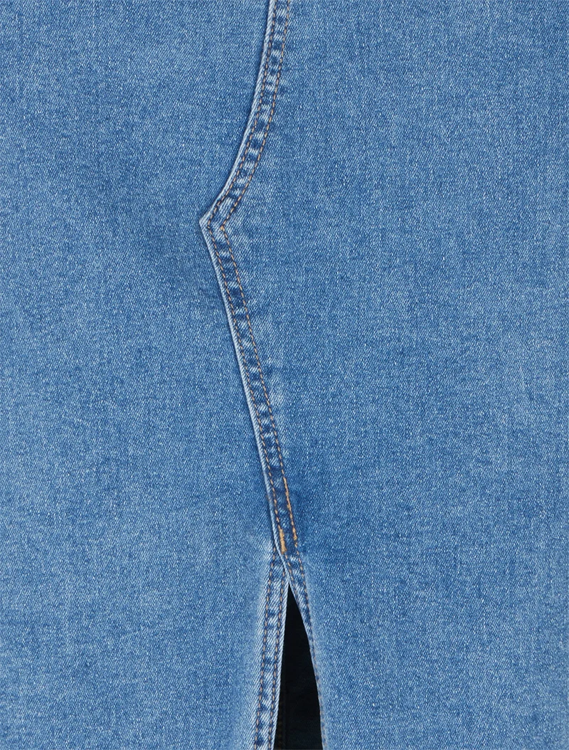 Jupe en jean fendue à l'avant - Bleu