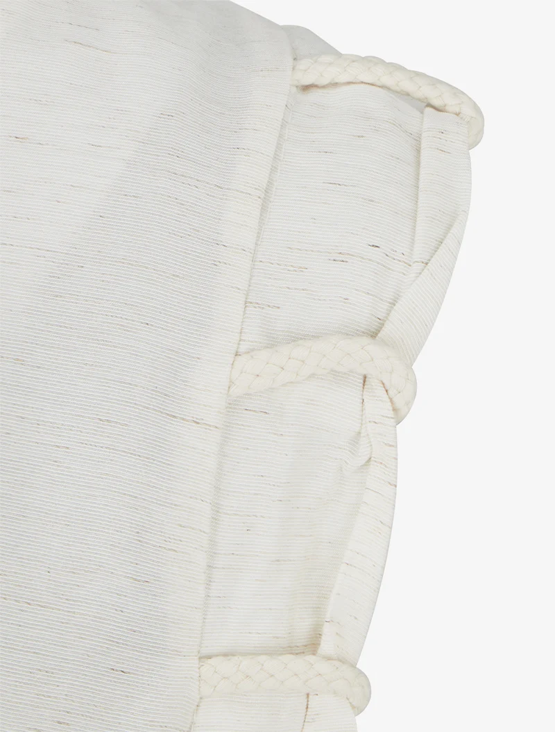 Top uni à détail effet cordes et broderies ajourés - Crème