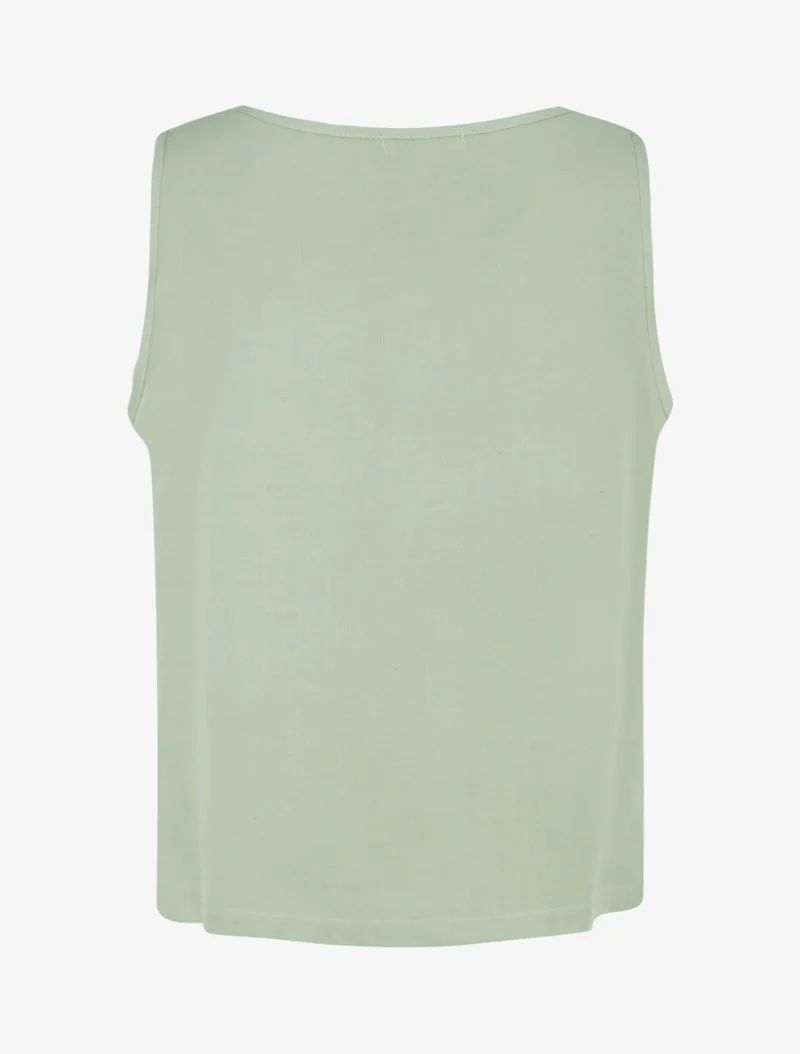 Top fluide uni sans manches - Vert amande