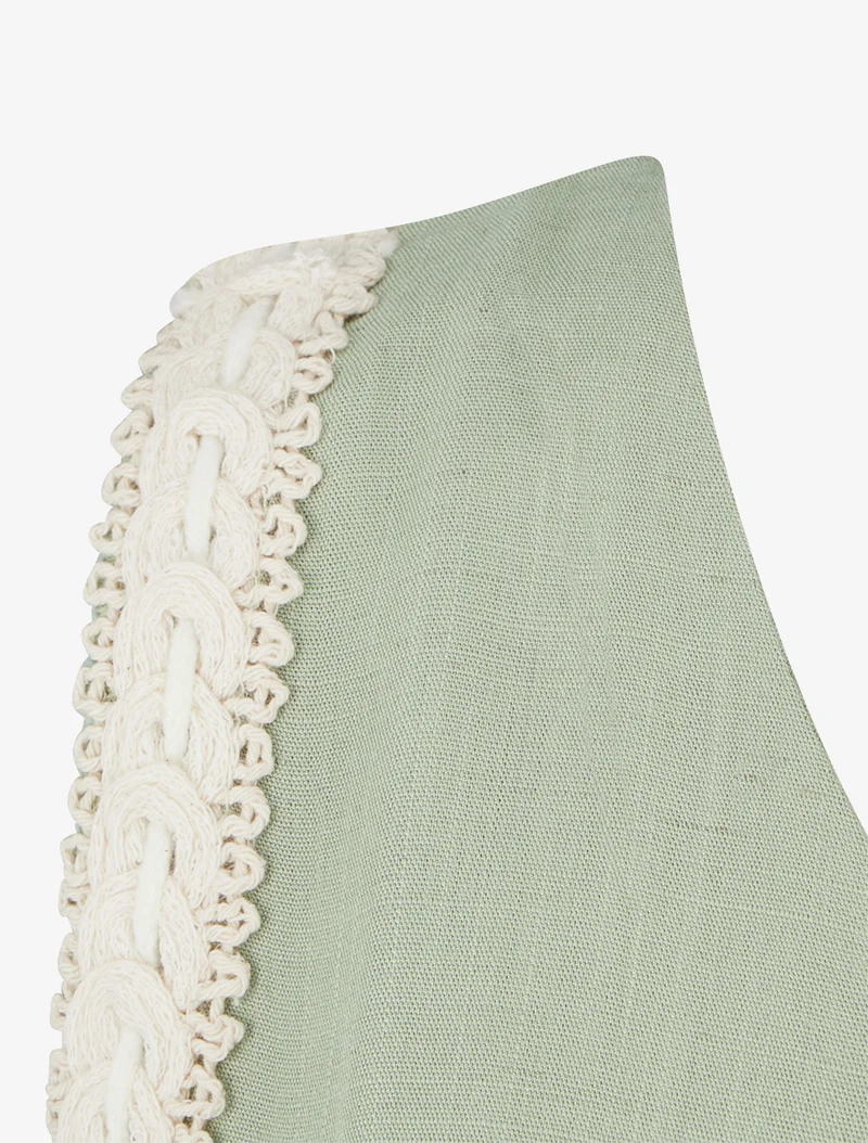 Top fluide uni sans manches - Vert amande
