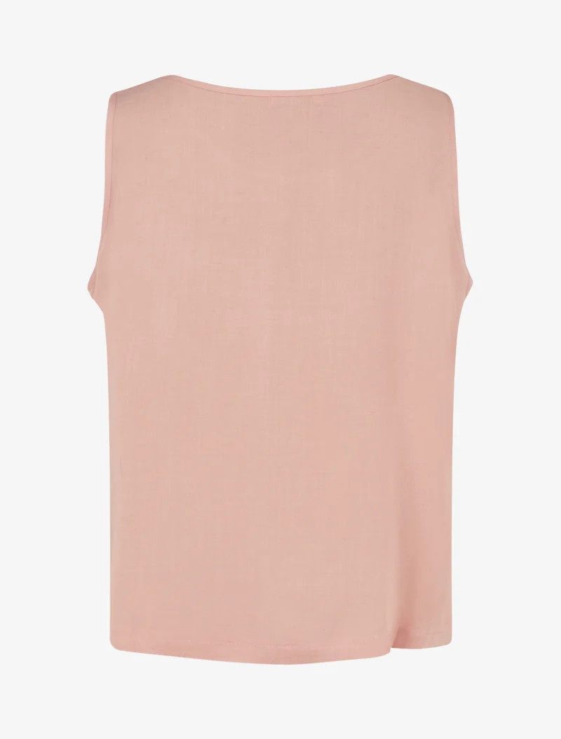 Top fluide uni sans manches - Rose