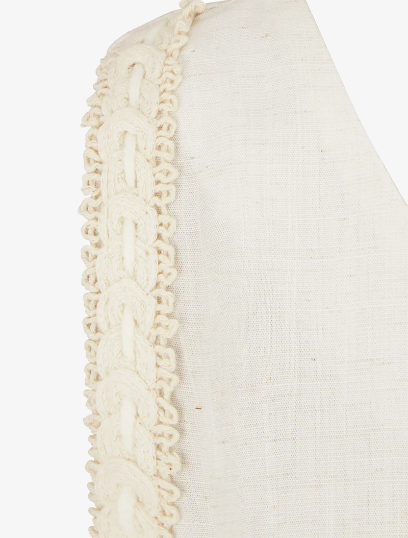 Top fluide uni sans manches - Crème