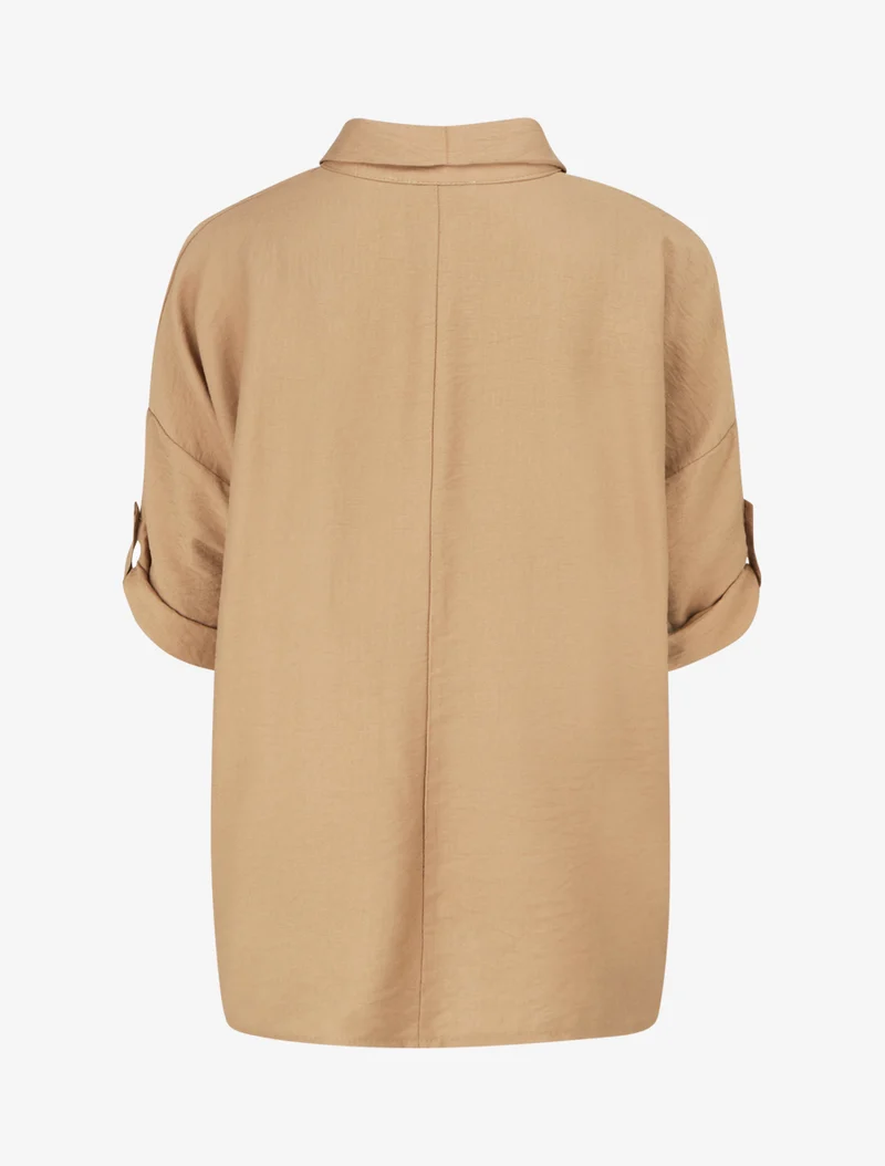 Blouse ample à broches métalliques - Camel