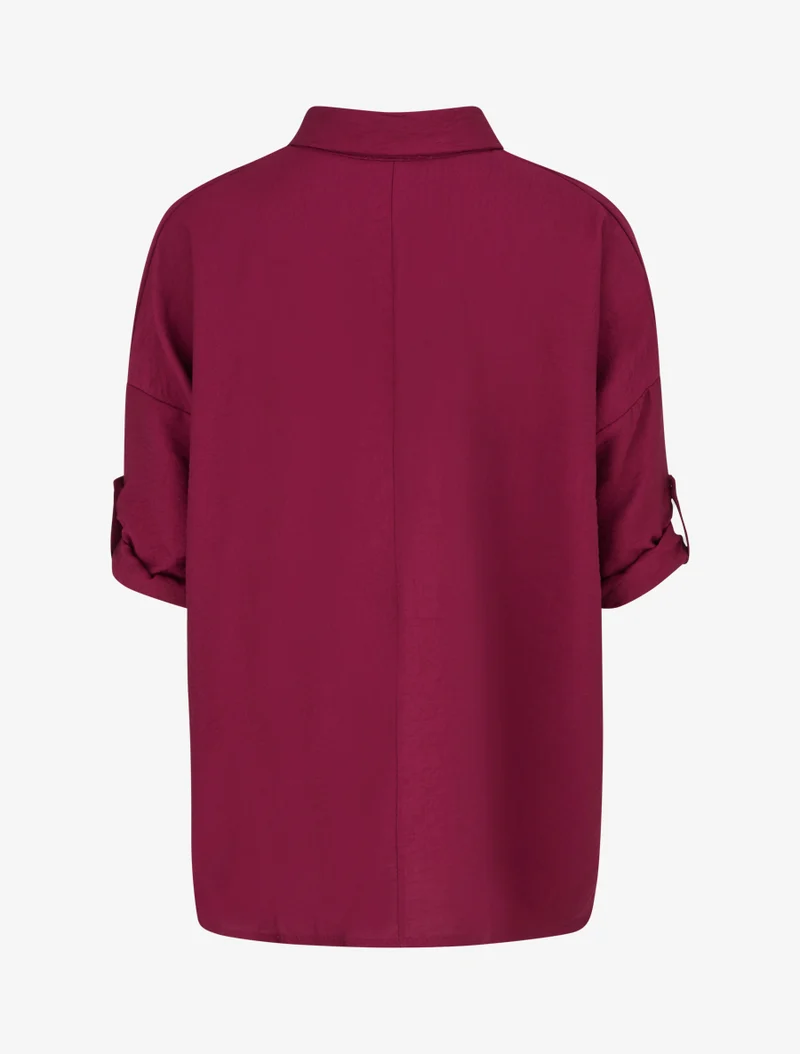 Blouse ample à broches métalliques - Lie de vin