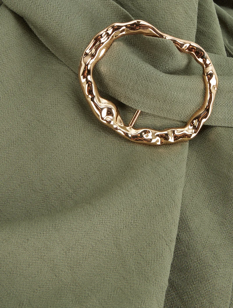 Top droit à dos nageur et bretelles bijoux - Kaki
