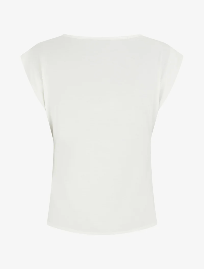 Top ajusté sans manches effet drapé - Blanc
