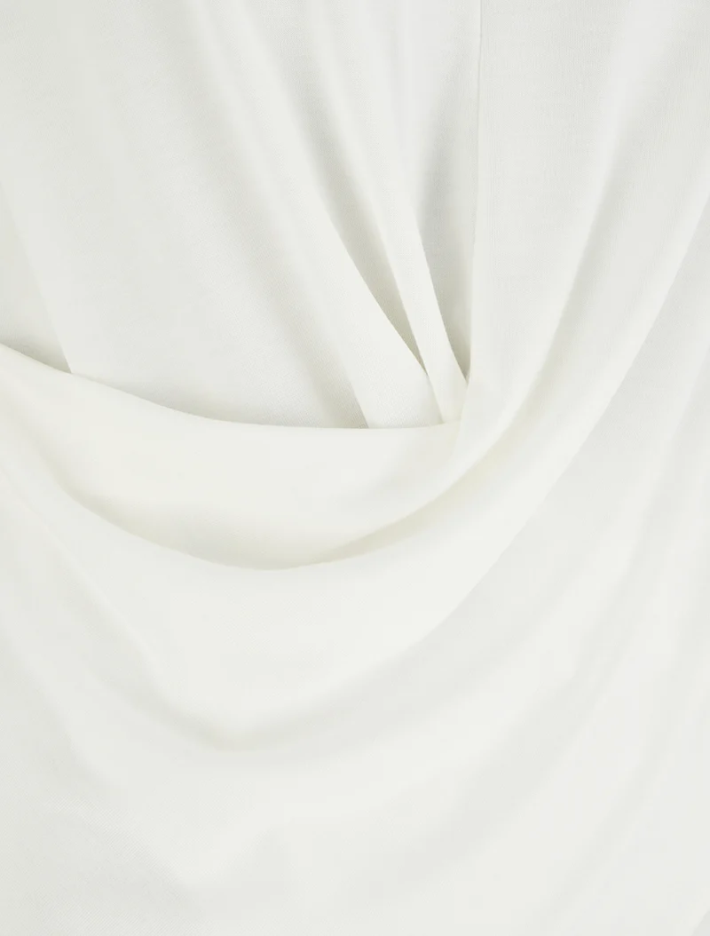 Top ajusté sans manches effet drapé - Blanc