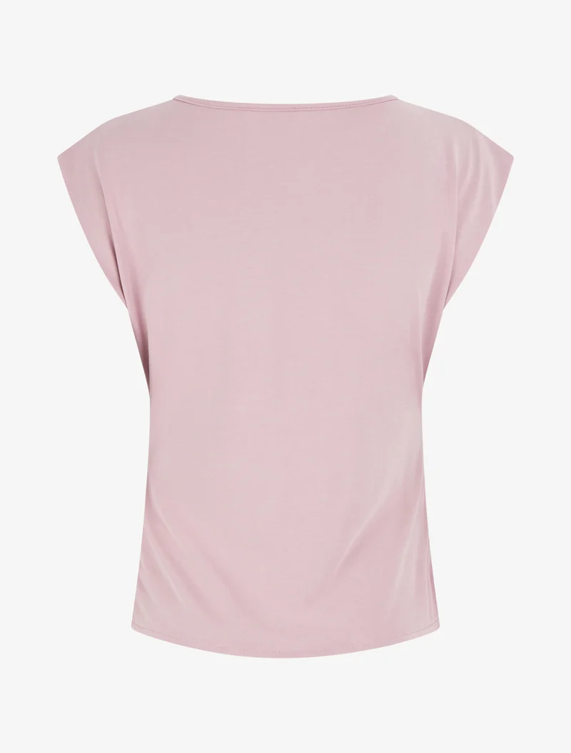 Top ajusté sans manches effet drapé - Rose