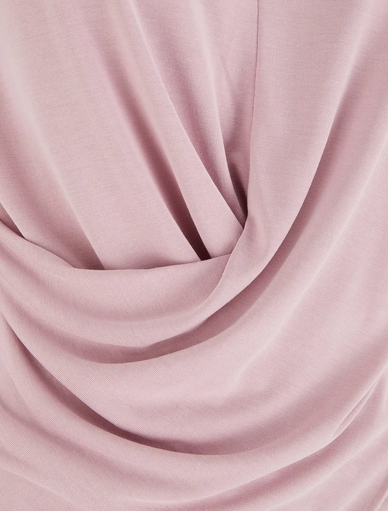 Top ajusté sans manches effet drapé - Rose