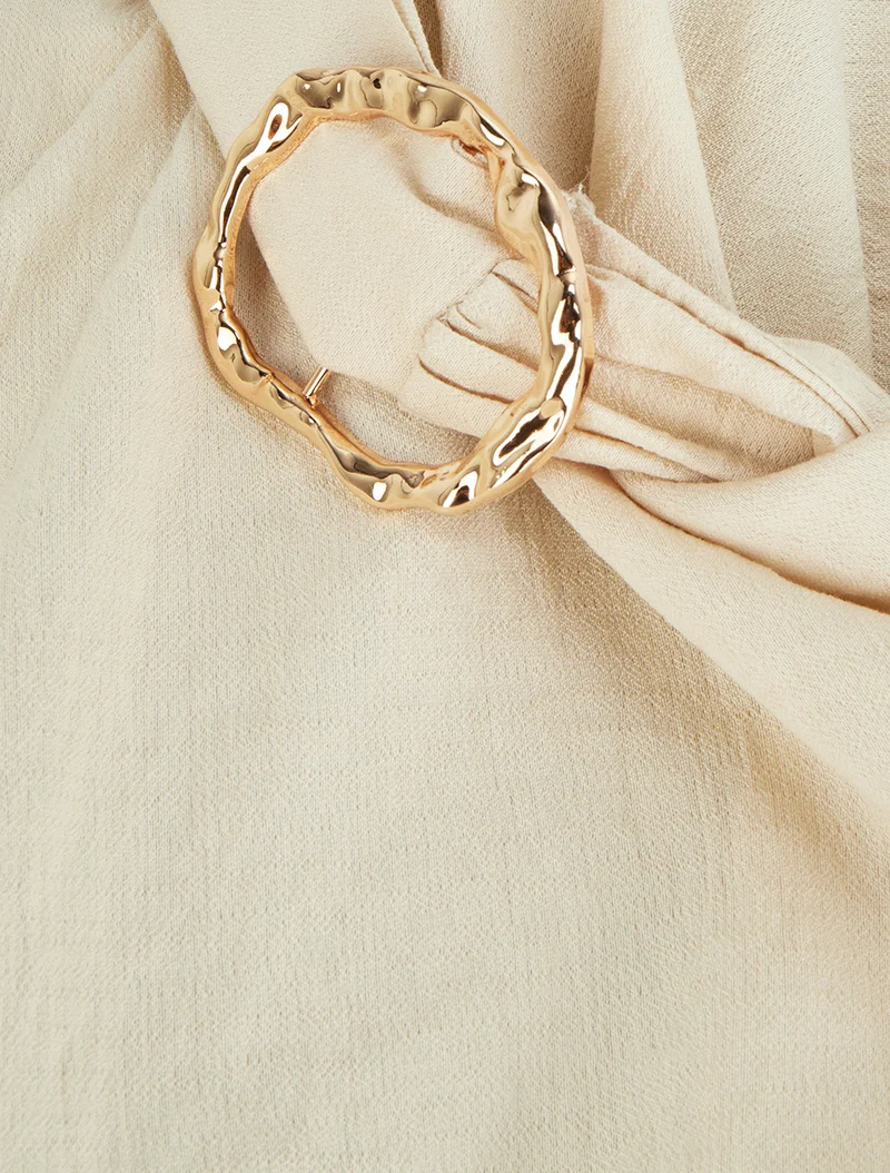 Top droit à dos nageur et bretelles bijoux - Beige