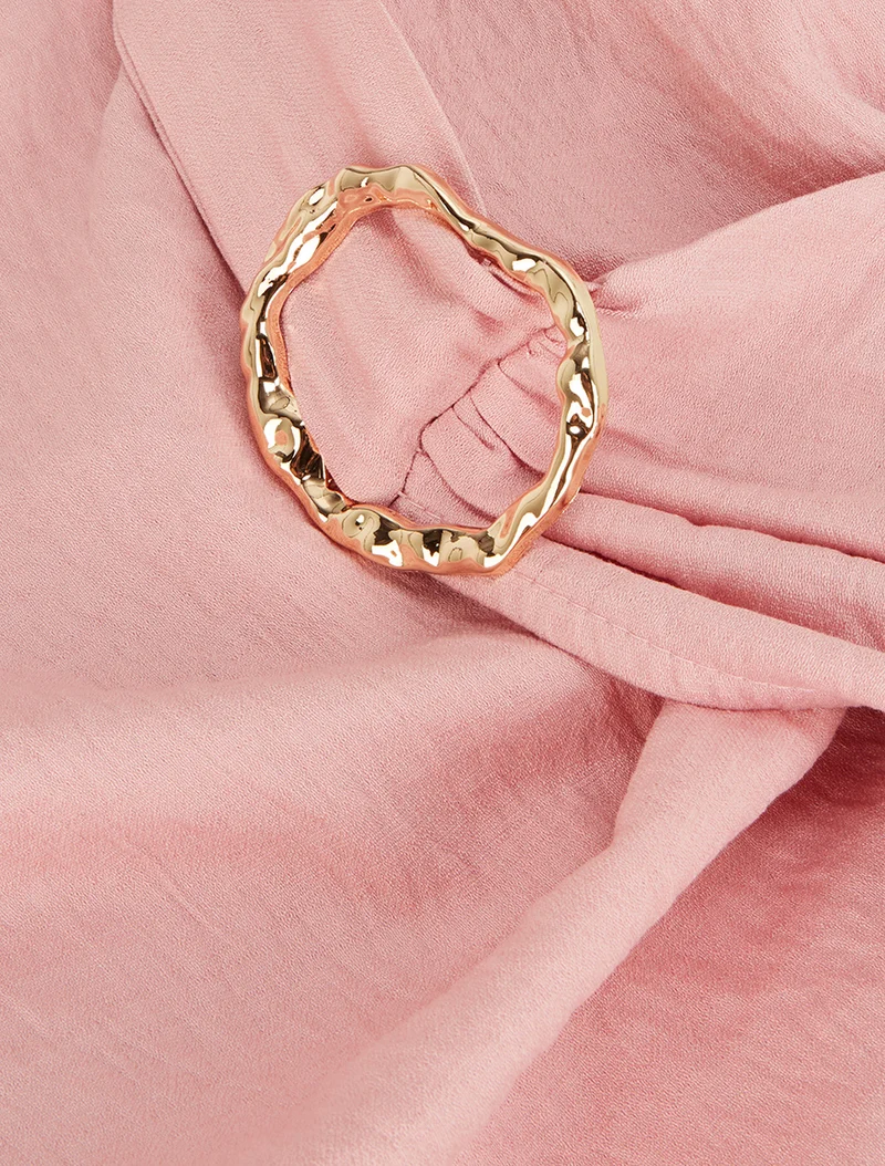 Top droit à dos nageur et bretelles bijoux - Rose