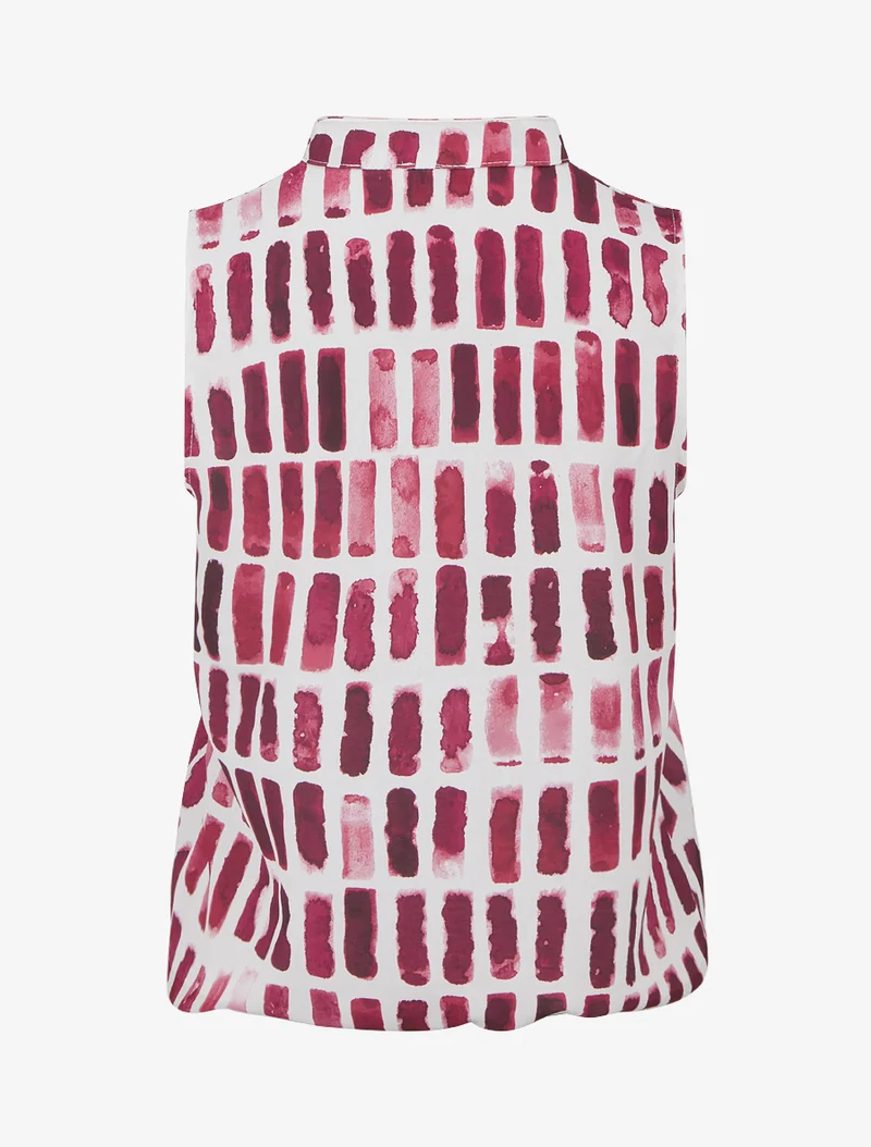Top sans manches imprimé fantaisie - Rose