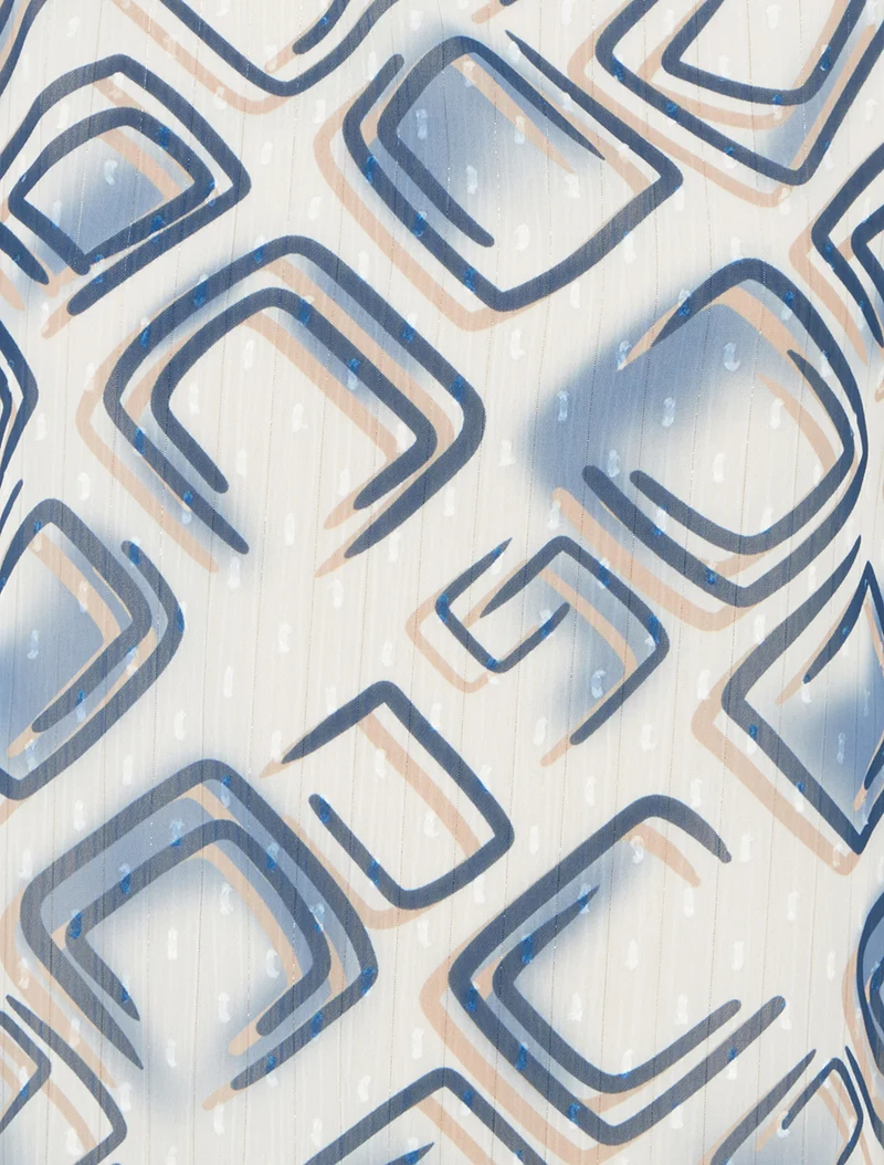 Top boule manches courtes à motifs graphiques - Marine