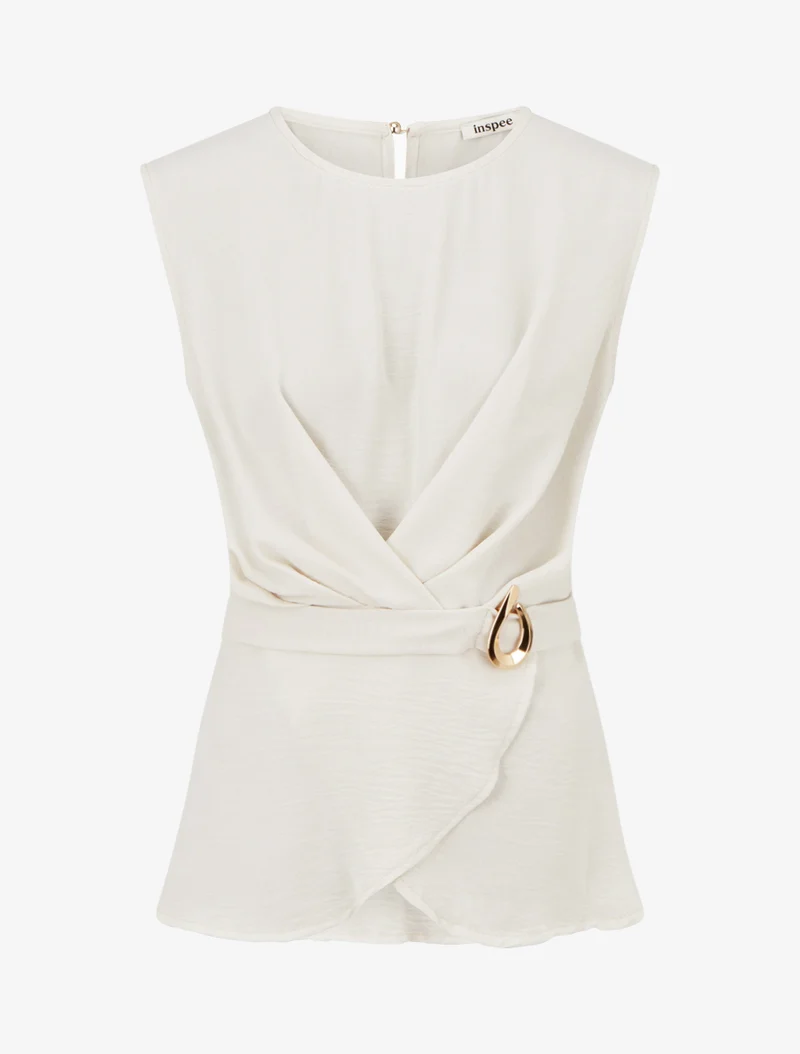 Top cintré à boucle décorative - Beige