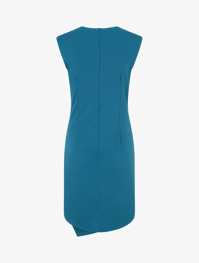 Robe sans manches unie style portefeuille - Bleu canard