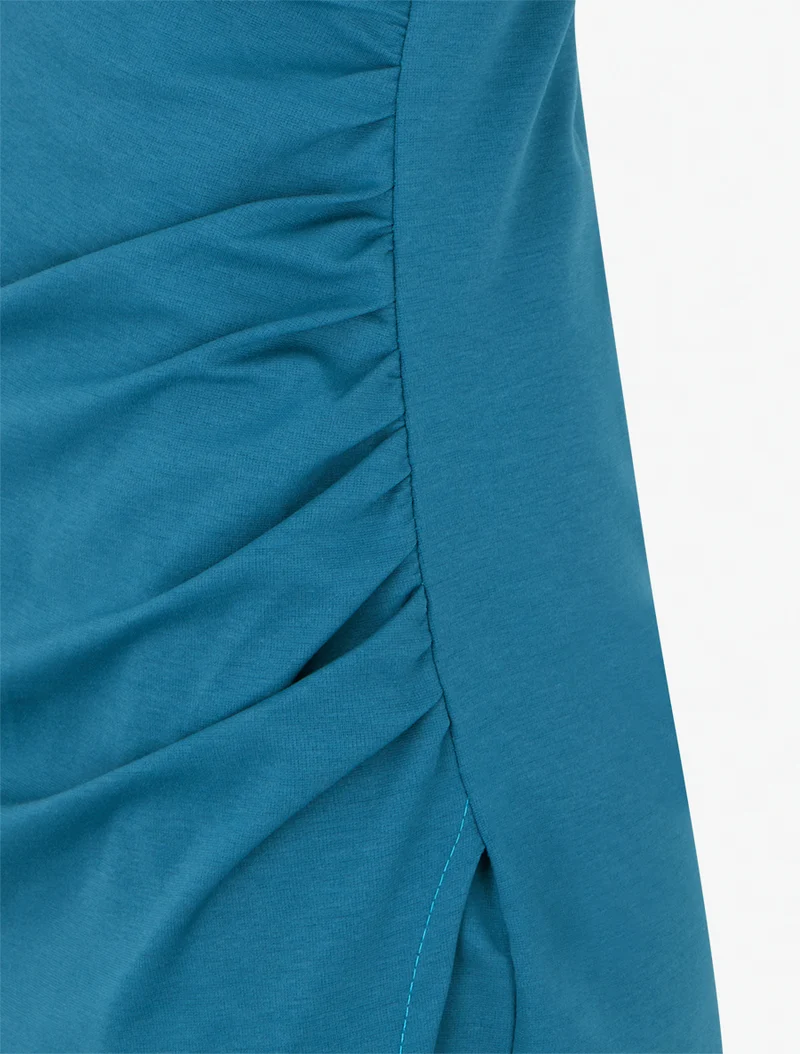Robe sans manches unie style portefeuille - Bleu canard