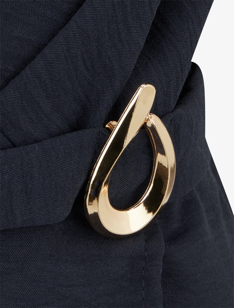 Top cintré à boucle décorative - Bleu nuit