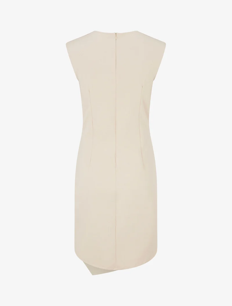 Robe sans manches unie style portefeuille - Beige