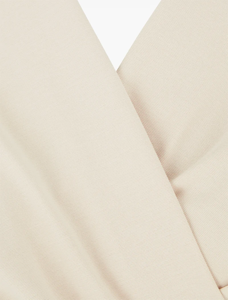 Robe sans manches unie style portefeuille - Beige