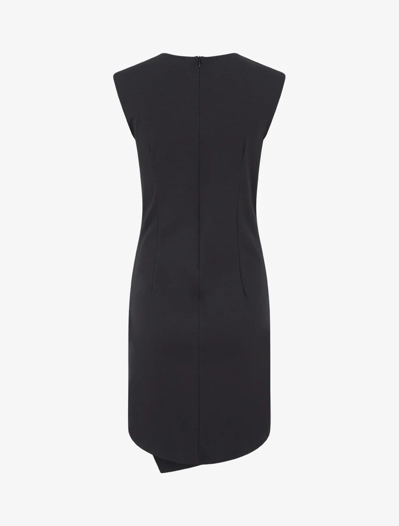 Robe sans manches unie style portefeuille - Noir