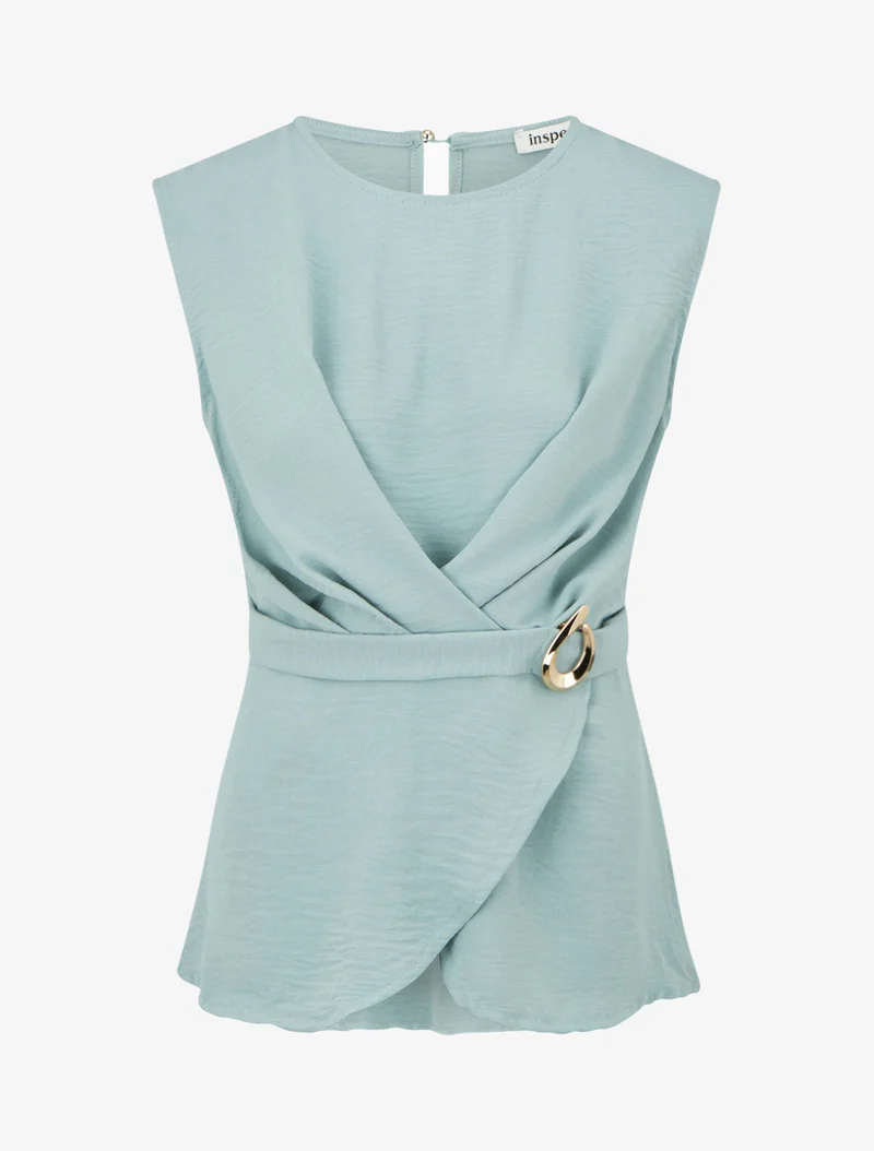 Top cintré à boucle décorative - Bleu clair