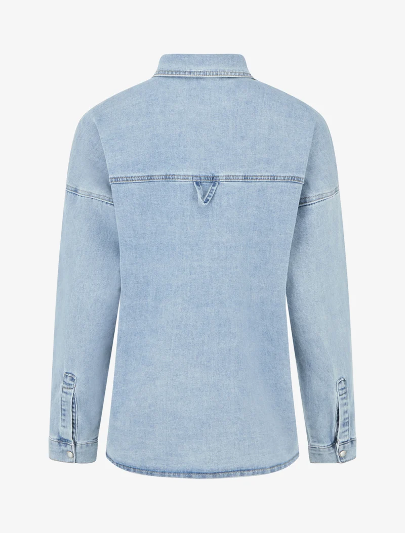 Chemise en jean droite - Bleu clair