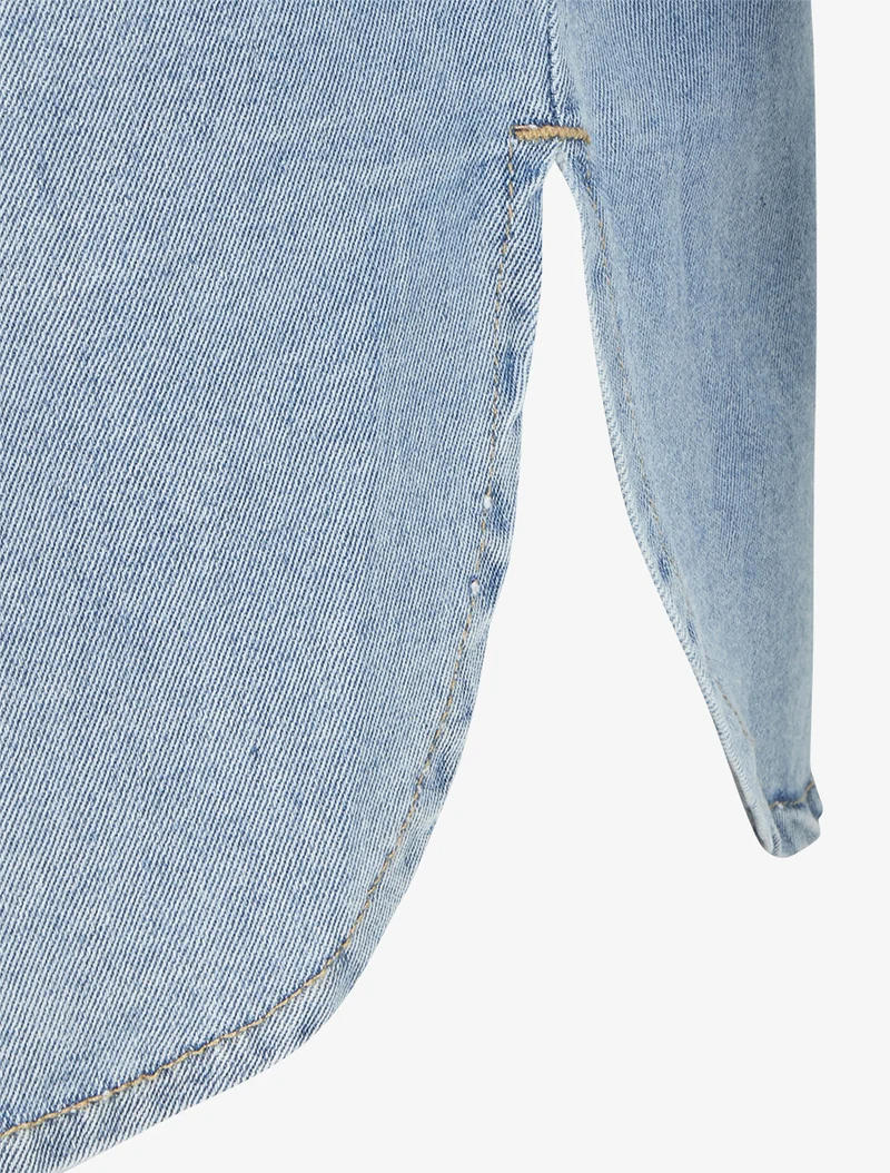 Chemise en jean droite - Bleu clair