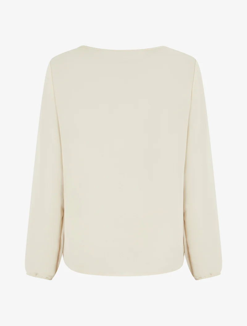 Blouse en voile à effet drapé - Beige