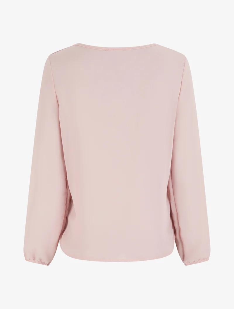 Blouse en voile à effet drapé - Rose