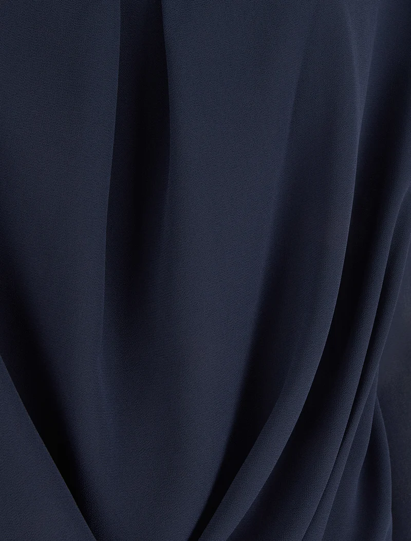 Blouse en voile à effet drapé - Marine