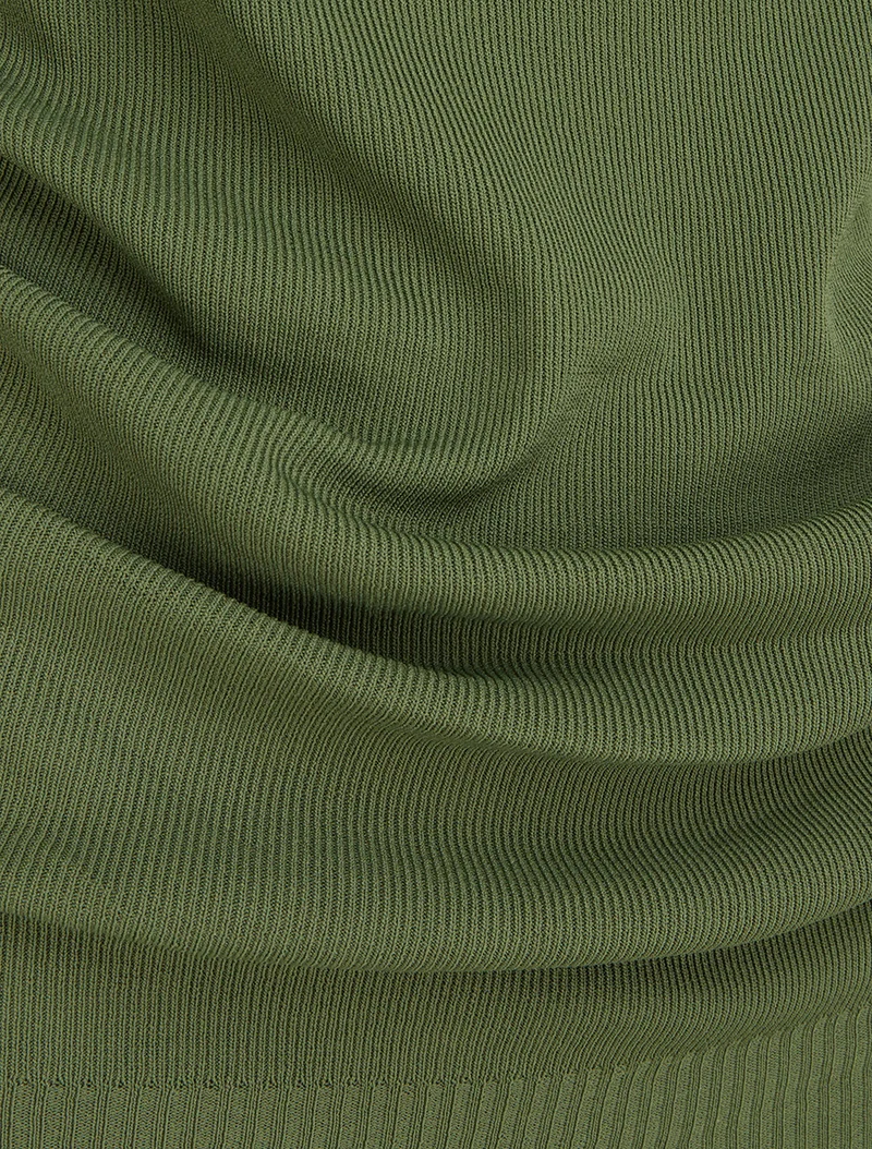 Top uni sans manches à col bénitier - Kaki